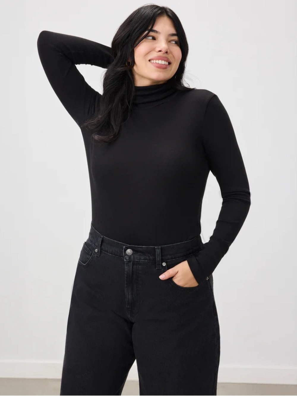 NWT Splendid The Classic Turtleneck in Black RF8K560 Supima Cotton
